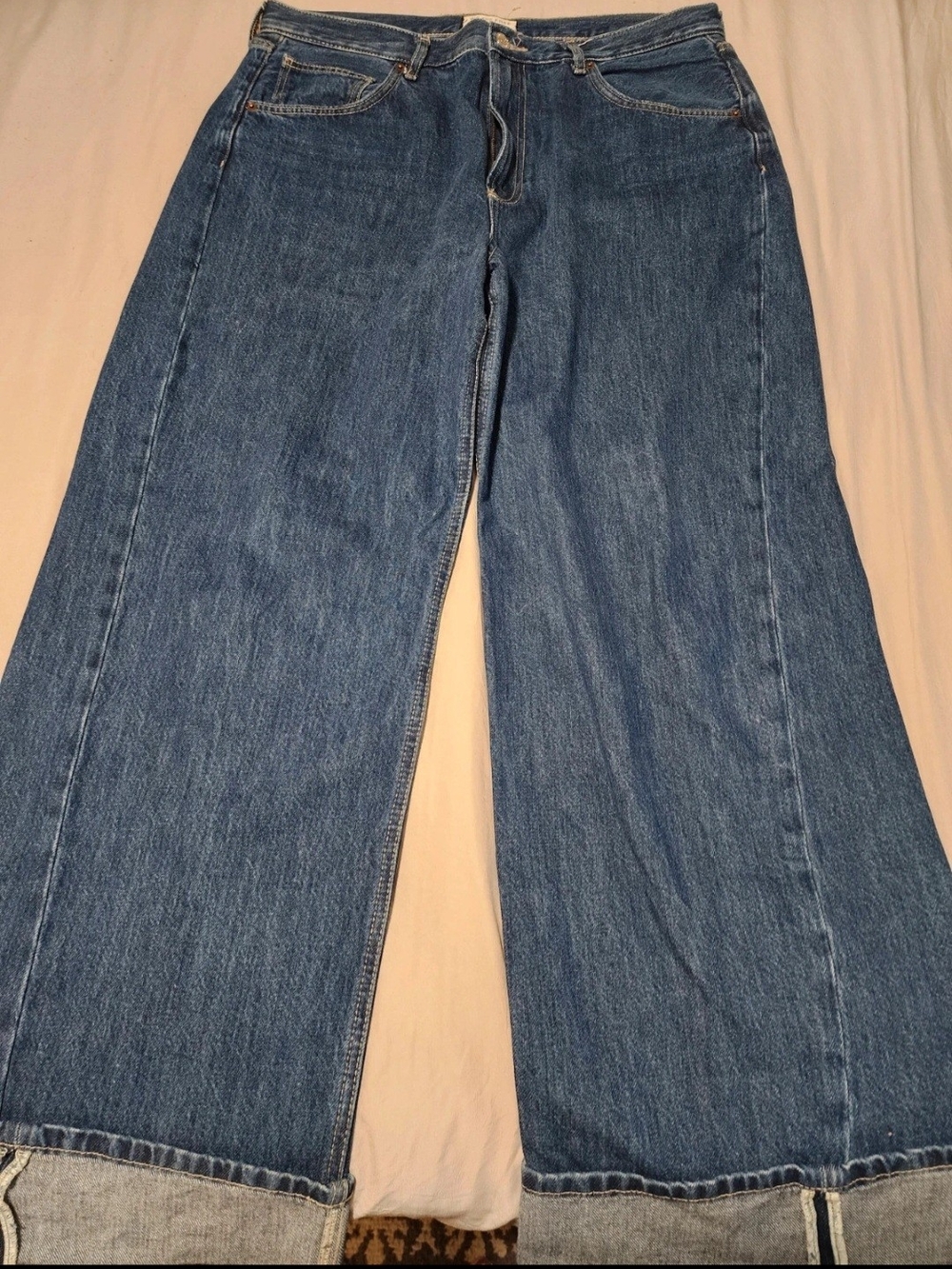 Free People Wide-Leg Denim Jeans in Blue